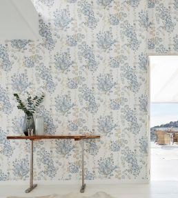 Moku Wallpaper by Harlequin Ochre/Seaspray