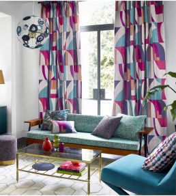 Bodega Fabric by Harlequin Indigo/Mandarin/Fuchsia