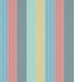 Funfair Stripe Fabric by Harlequin Ink/Aqua/Kiwi/Marine/Poppy