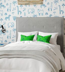 Funky Jungle Fabric by Harlequin Gecko/Cobalt
