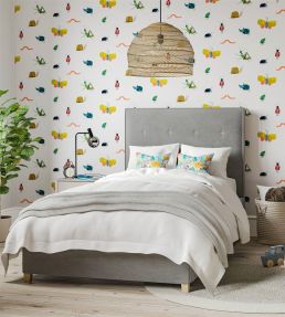 Garden Friends Wallpaper by Harlequin Poppy/Ochre/Leaf