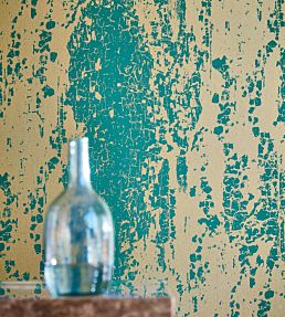 Eglomise Wallpaper by Harlequin Emerald/Rich Gold