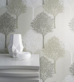 Entice Wallpaper by Harlequin Silver Sparkle/Putty/White