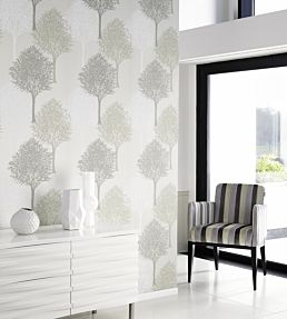 Entice Wallpaper by Harlequin Silver Sparkle/Putty/White