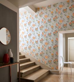 Cayo Wallpaper by Harlequin Coral/Silver