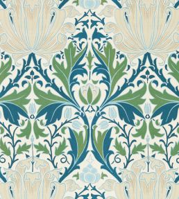 Helena Wallpaper by Morris & Co Indigo/Forest