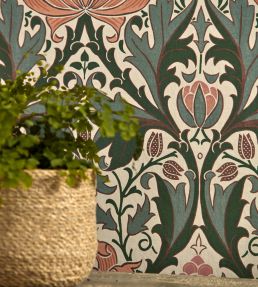 Helena Wallpaper by Morris & Co Indigo/Forest