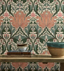 Helena Wallpaper by Morris & Co Indigo/Forest