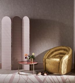 Hera Plume Wallpaper by Liberty Pewter Gold