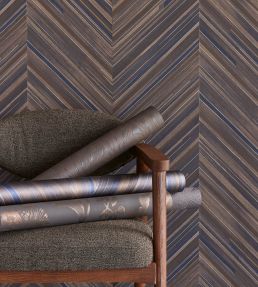 Herringbone Wallpaper by Eijffinger Brown/Blue
