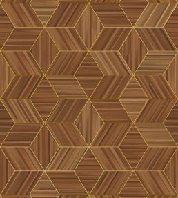 Herringbone Geo Mural by Eijffinger Brown/Taupe
