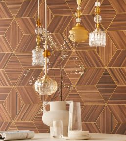 Herringbone Geo Mural by Eijffinger Brown/Taupe
