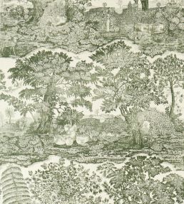 Highgrove Toile Fabric by Sanderson Yew Green