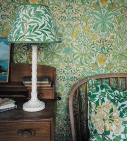 Honeysuckle Fabric by Morris & Co Cream/Chocolate