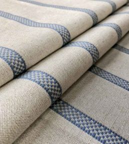 Hopsack Stripe Fabric by Ian Mankin Airforce