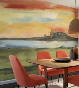 Horizon Mural by Ohpopsi Terracotta & Sage