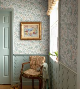 Huset I Solen Wallpaper by Sandberg Spring Green