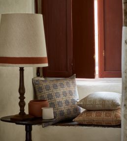Peake's Check Fabric by Ian Mankin Parchment