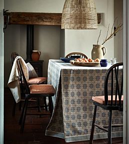 Peake's Check Fabric by Ian Mankin Parchment