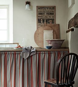 Sackville Stripe Fabric by Ian Mankin Russet