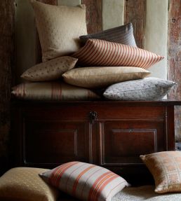 Saddell Stripe Fabric by Ian Mankin Russet