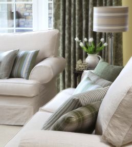 Ticking Stripe 1 Fabric by Ian Mankin Sage