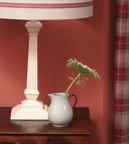 Hopsack Stripe Fabric by Ian Mankin Peony