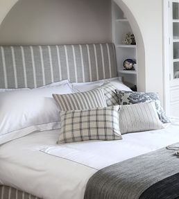 Spencer Stripe 2 Fabric by Ian Mankin Black