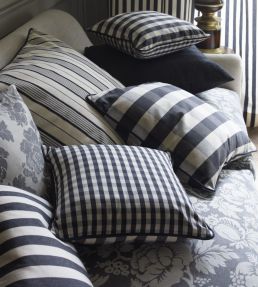 Suffolk Check Large Fabric by Ian Mankin Sage
