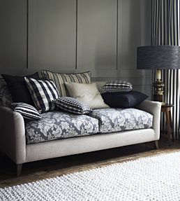 Suffolk Check Large Fabric by Ian Mankin Sage