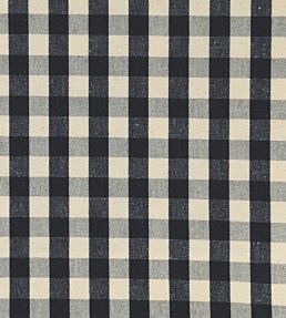 Suffolk Check Small Fabric by Ian Mankin Black