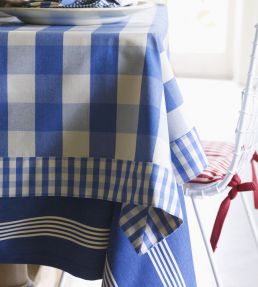 Suffolk Check Small Fabric by Ian Mankin Indigo