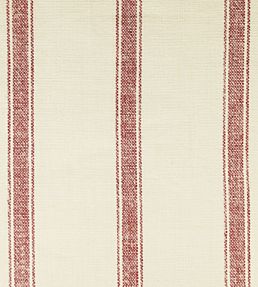 Angus Stripe Fabric by Ian Mankin Red