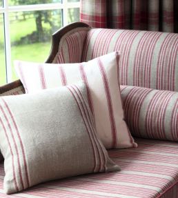 Jura Stripe Fabric by Ian Mankin Charcoal