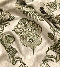 Pasha Embroidery Fabric by Ian Sanderson Olive