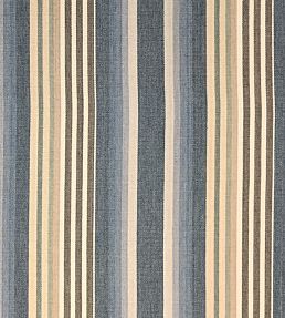 Quay Stripe Fabric by Ian Sanderson Sandstone Blue