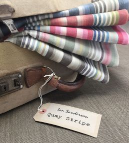 Quay Stripe Fabric by Ian Sanderson Apple Blossom