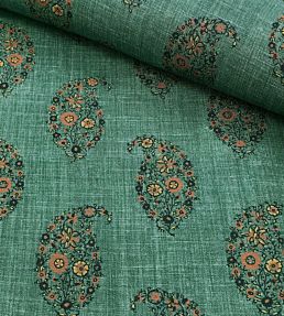 Jessamy Paisley Fabric by Ian Sanderson Teal