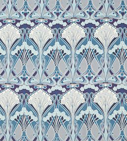Ianthe Bloom Multi in Ladbroke Linen Fabric by Liberty Lapis