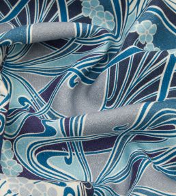 Ianthe Bloom Multi in Ladbroke Linen Fabric by Liberty Lapis