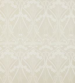 Ianthe Mono Wallpaper by Liberty Pewter White