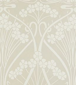 Ianthe Mono Wallpaper by Liberty Pewter White