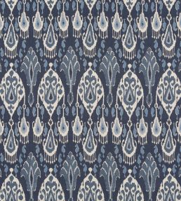 Ikat Bokhara Linen Fabric by GP & J Baker Indigo