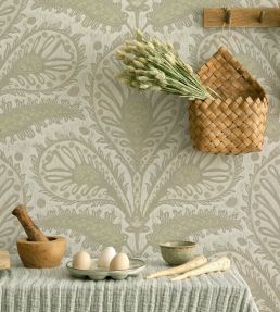 Ikat Clover Wallpaper by Josephine Munsey Sage