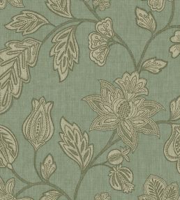 Ikat Flower Trail Wallpaper by Eijffinger Jade