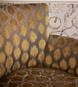 Ikat Spot Fabric by Zoffany Ink