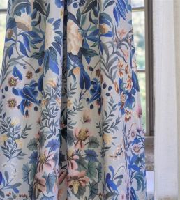 Ikebana Damask Fabric by Designers Guild Slate Blue