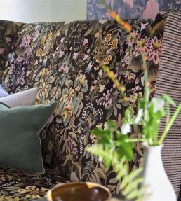 Ikebana Velvet Fabric by Designers Guild Graphite