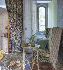 Ikebana Velvet Fabric by Designers Guild Graphite