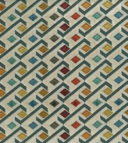 Ilaria Fabric by Osborne & Little Terracotta/Teal/Amber
